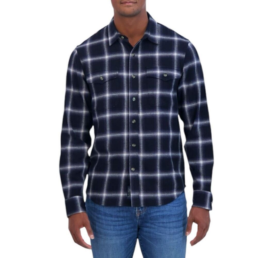 Lucky Brand Men's Flannel Dark Plaid Size Small - Picture 3 of 10
